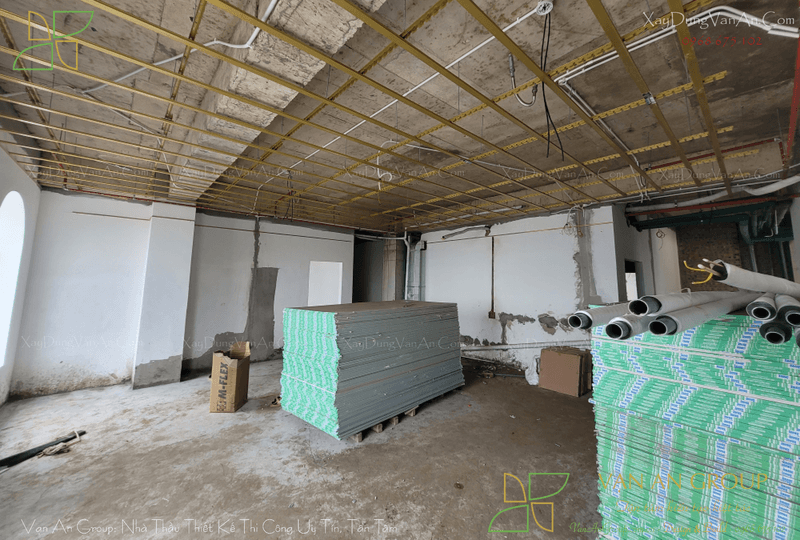 Nhà thầu thi công nhà ở xã hội tại Hưng Yên 22 Chuẩn bị vật liệu thi công trần thạch sao, trần kỹ thuật