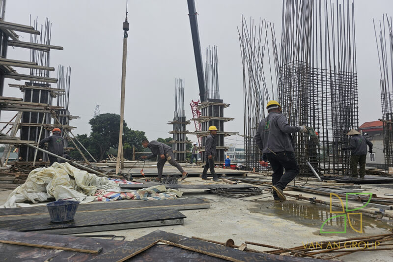 Nhà thầu thi công nhà ở xã hội tại Vĩnh Phúc 17 Triển khai lắp dựng cốt thép và cốp pha cột vách